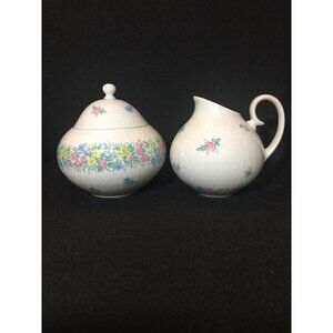 Rosenthal Studio Line Creamer & Sugar Bowl w/ Lid Multi-color Garland Germany